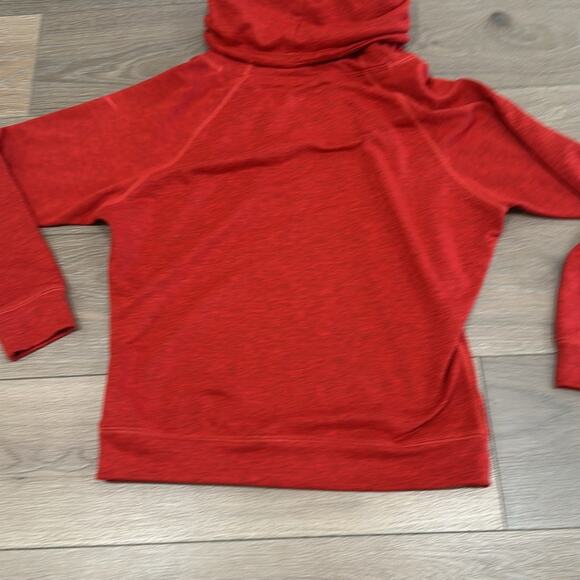 NIKE Heathered Red‎ Rolled Cowl Neck Long Sleeve Pullover Sweatshirt Top Size S - Picture 6 of 13